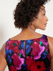 SATIN COWL-NECK DRESS - WRAPPED FLORAL | Talbots US
