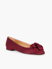EDISON FLOWER SATIN FLATS | Talbots US