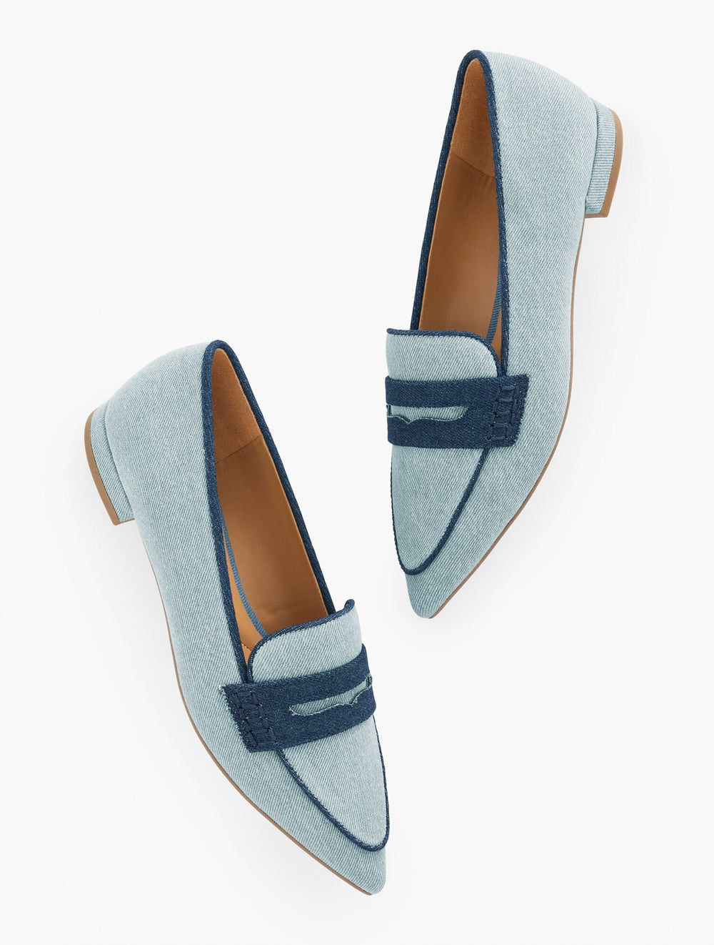 SCARLET POINTED TOE DENIM LOAFERS | Talbots discount