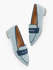 SCARLET POINTED TOE DENIM LOAFERS | Talbots discount