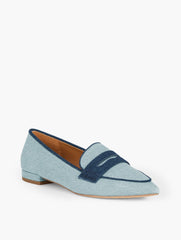 SCARLET POINTED TOE DENIM LOAFERS | Talbots discount