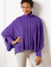CABLE KNIT PONCHO | Talbots on sale