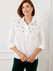 EMBELLISHED SHORT SHIRT | Talbots on sale