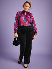 TWIST NECK SOFT SATIN CHARMEUSE TOP - WRAPPED FLORAL | Talbots discount