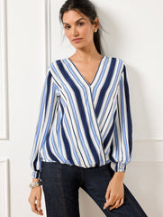 HAPPY STRIPE WRAP TOP | Talbots sale