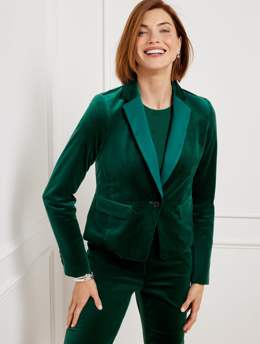 VELVETEEN CROPPED BLAZER | Talbots outlet