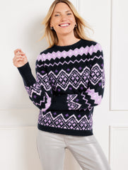 CREWNECK SWEATER - DIAMOND FAIR ISLE | Talbots on sale
