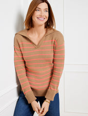 JOHNNY COLLAR STRIPED PULLOVER | Talbots sale