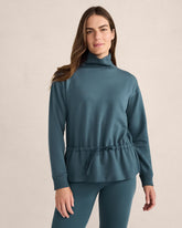 FLEECE DRAWSTRING-WAIST MOCKNECK TOP | Talbots discount