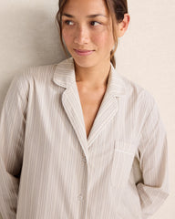 ORGANIC COTTON POPLIN MULTI STRIPE PAJAMA SHIRT | Talbots outlet