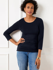 SIDE RUCHED SCOOP NECK TEE | Talbots near me