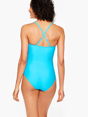 AQUA CLUB BANDEAU ONE-PIECE SWIMSUIT | Talbots for sale