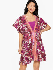 AQUA CLUB EMBROIDERED CAFTAN COVER-UP - BALI BLOOMS | Talbots for sale