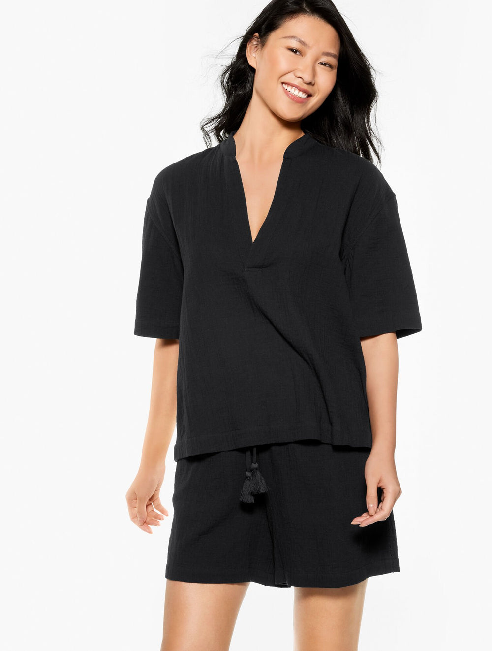 AQUA CLUB GAUZE POPOVER SHIRT COVER-UP | Talbots near me