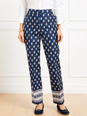 STRAIGHT LEG TWILL PANTS - SERENE PAISLEY | Talbots discount