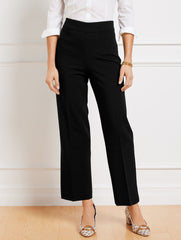 TAILORED STRETCH SLIM WIDE ANKLE PANTS | Talbots online