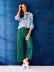 WIDE ANKLE TWILL PANTS | Talbots for sale