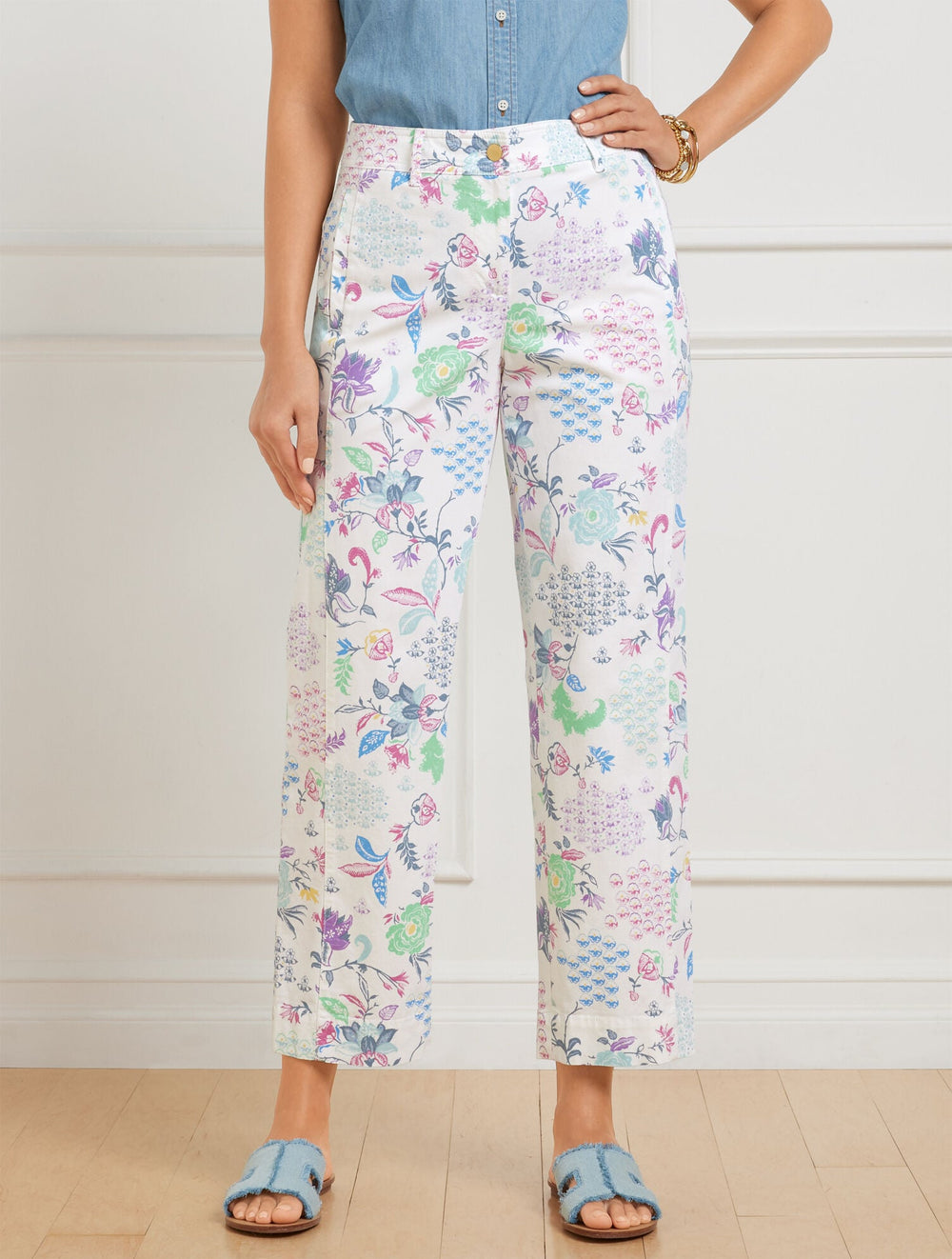 STRAIGHT CROP PANTS - WHIMSICAL JACOBEAN | Talbots for sale