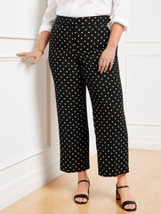 PLUS EXCLUSIVE SLIM WIDE ANKLE PANTS - DAISY DOT | Talbots sale