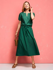 MODERN POPLIN DRAWSTRING SKIRT | Talbots sale