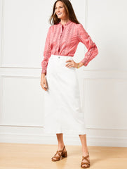 DENIM MIDI SKIRT - WHITE | Talbots for sale