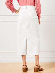 DENIM MIDI SKIRT - WHITE | Talbots for sale