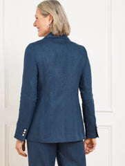 TAILORED SEAMING LINEN BLAZER - CROSS DYED | Talbots online