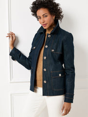REFINED DENIM SHORT TRENCH COAT | Talbots for sale