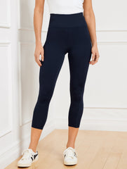 PERFORMANCE INTERLOCK CAPRI LEGGINGS | Talbots US