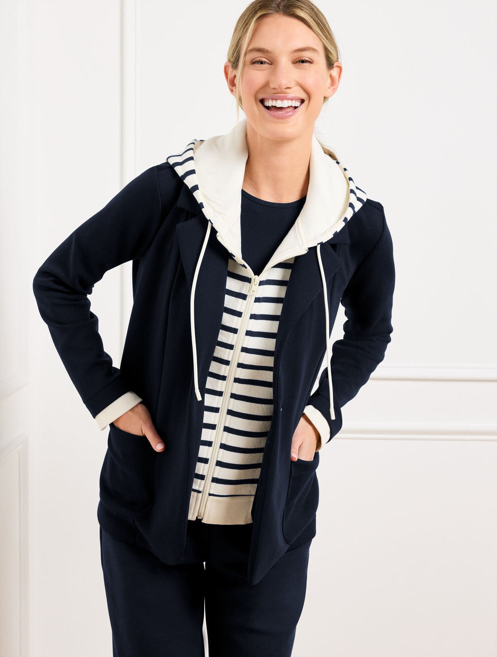 AIRKNIT STRETCH FULL ZIP BLAZER | Talbots on sale