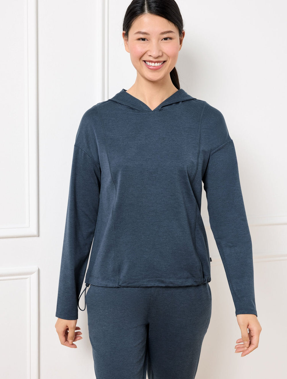 BUTTERY SOFT EASY KNIT BUNGEE HEM HOODIE | Talbots on sale