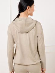 BUTTERY SOFT EASY KNIT BUNGEE HEM HOODIE | Talbots on sale