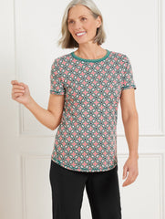 SUPERSOFT JERSEY SHORT SLEEVE TEE - HIGH TIDE TILE | Talbots sale