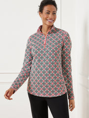 MODAL FRENCH TERRY HALF-ZIP PULLOVER - HIGH TIDE TILE | Talbots outlet