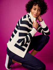 COOLMAX® FULL ZIP SWEATER JACKET - STRIPE | Talbots US
