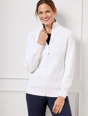COOLMAX® MOCKNECK SWEATER JACKET | Talbots outlet