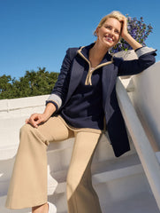 HALF-ZIP HOODED SWEATER | Talbots for sale