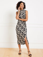 COWL-NECK MIDI DRESS - DECO FLOWER | Talbots online