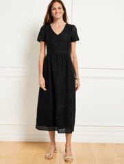 GUIPURE LACE FIT & FLARE DRESS | Talbots US