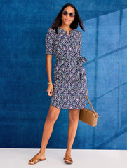 MODERN POPLIN SHIRTDRESS - SCALLOPED FLORAL | Talbots sale