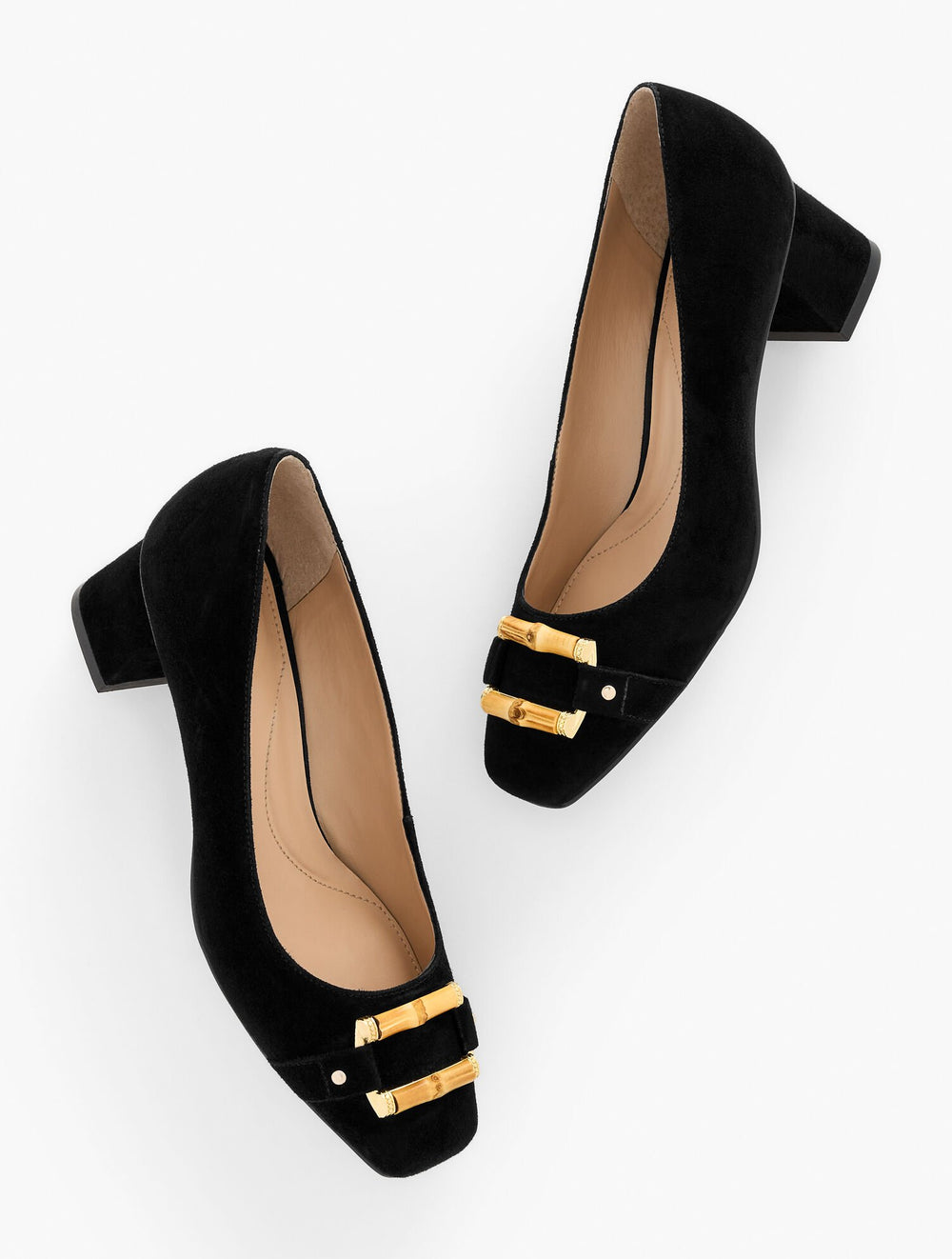 CARLYE BAMBOO BUCKLE SUEDE PUMPS | Talbots near me