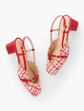 CARLYE BUCKLE BLOCK HEEL PUMPS - LOVELY TWEED | Talbots online