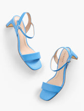 CAYDEN EMBOSSED BLOCK HEEL SANDALS | Talbots near me