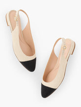 EDISON WOVEN STRAW SLINGBACK FLATS | Talbots on sale