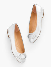 MADISON BUCKLE METALLIC NAPPA BALLET FLATS | Talbots for sale