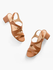 MILLIE STRAPS NAPPA BLOCK HEEL SANDALS | Talbots outlet