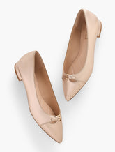 SCARLET CUT OUT METALLIC NAPPA FLATS | Talbots for sale