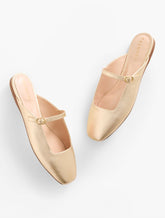 SLOAN MARY JANE METALLIC LEATHER MULES | Talbots sale
