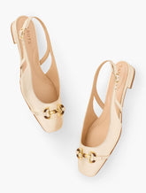 SUTTON LINK SLINGBACK METALLIC NAPPA FLATS | Talbots outlet