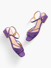 VIV STRAPPY NAPPA BLOCK HEEL SANDALS | Talbots outlet